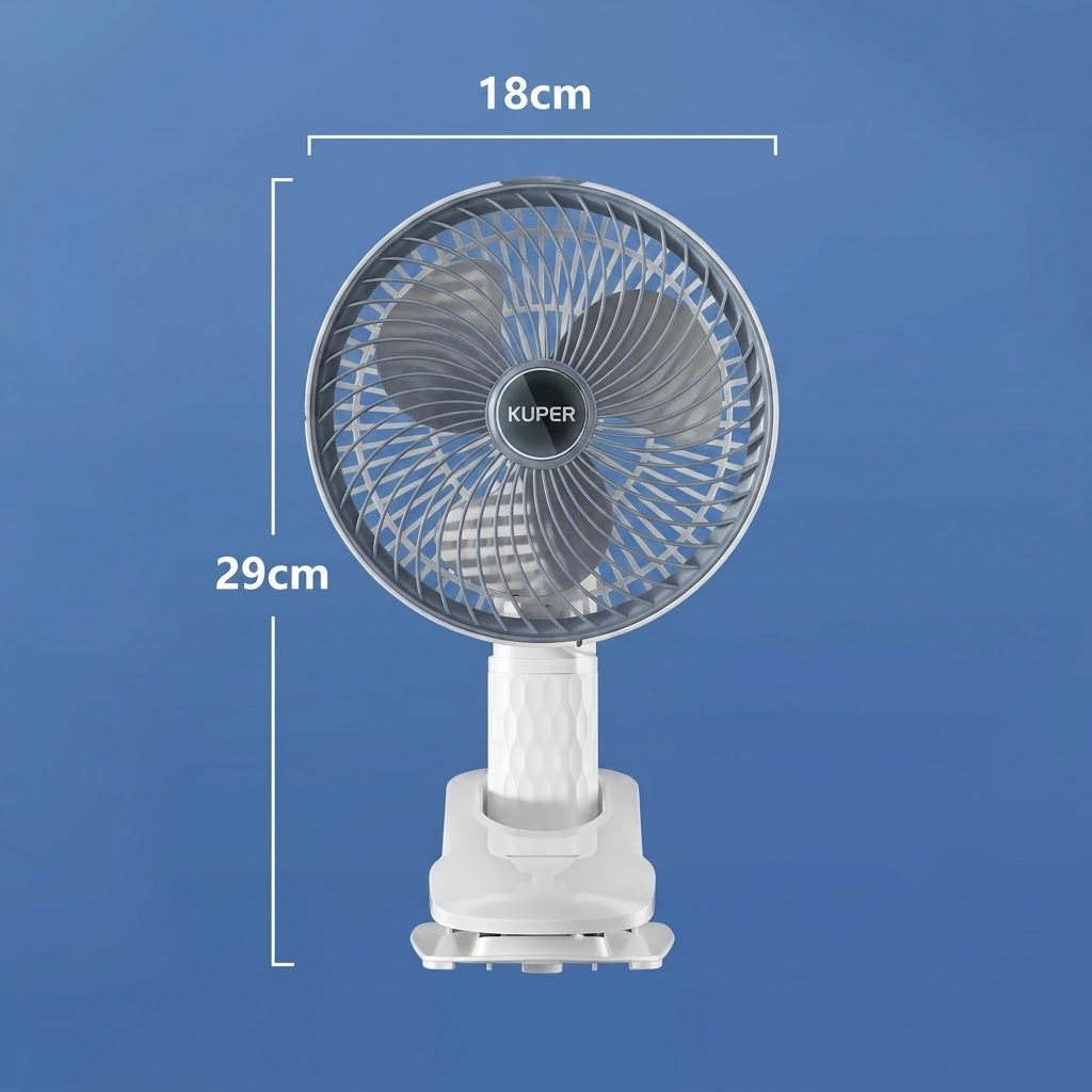 2-in-1 Rechargeable Desk Fan With Strong Clip