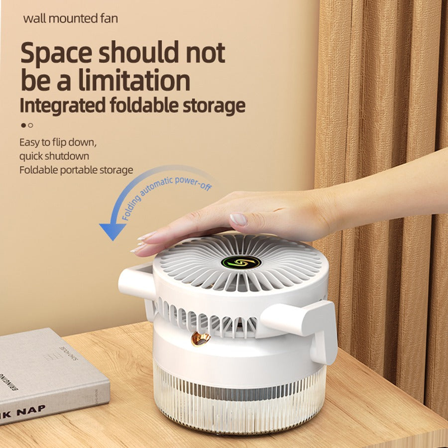 Foldable Desktop Spray Fan with LED Light