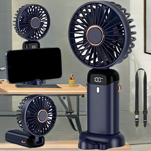 5-Speed Mini Hand Fan with LED Display