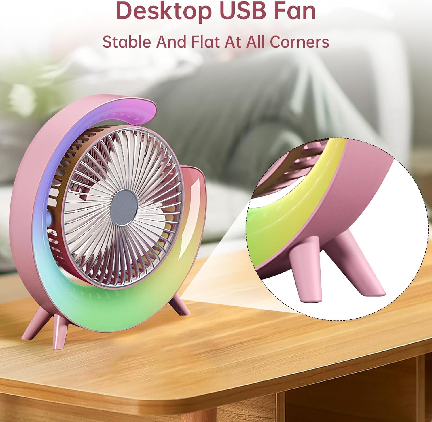 Desktop USB Fan | Stable & flat at all corners
