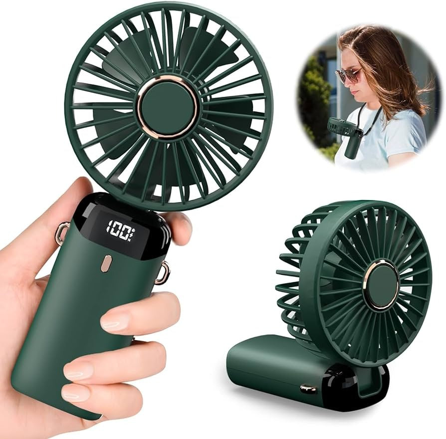 Green hand fan