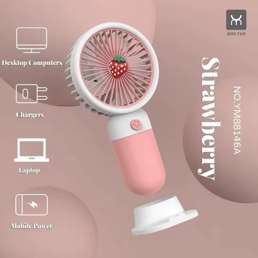 Portable Mini Rechargeable Strawberry Fan