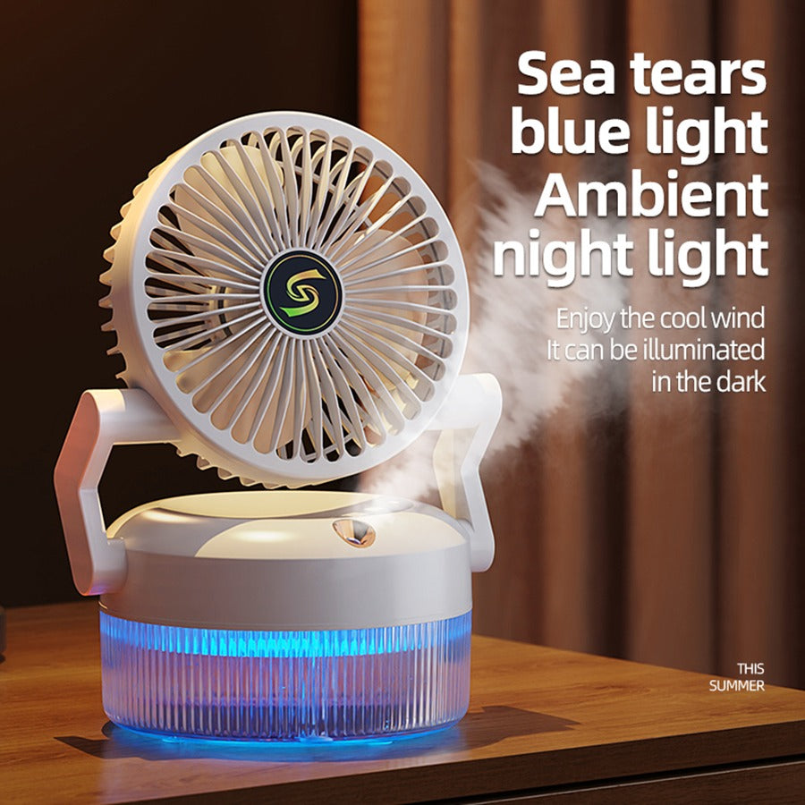 Rechargeable Desktop Misting Fan Side view