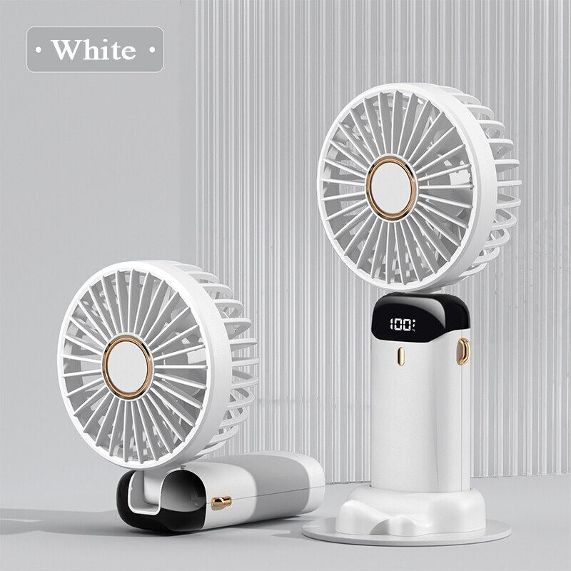 white hand fan