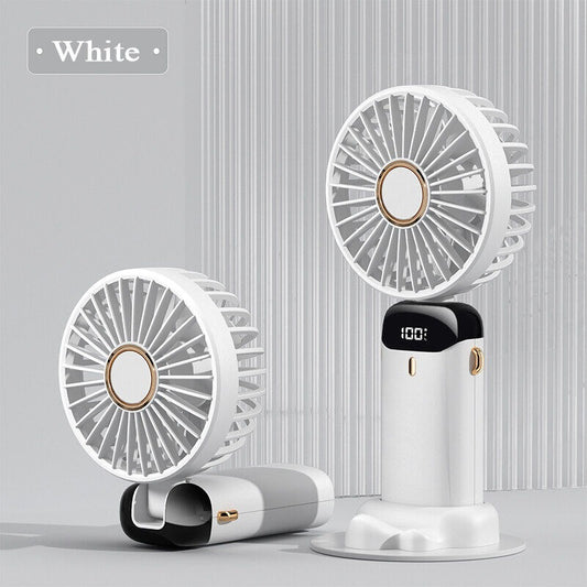 white hand fan
